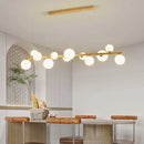 Axyaa Glass Ball Woodware Chandelier for Bedroom Living Room Lighting