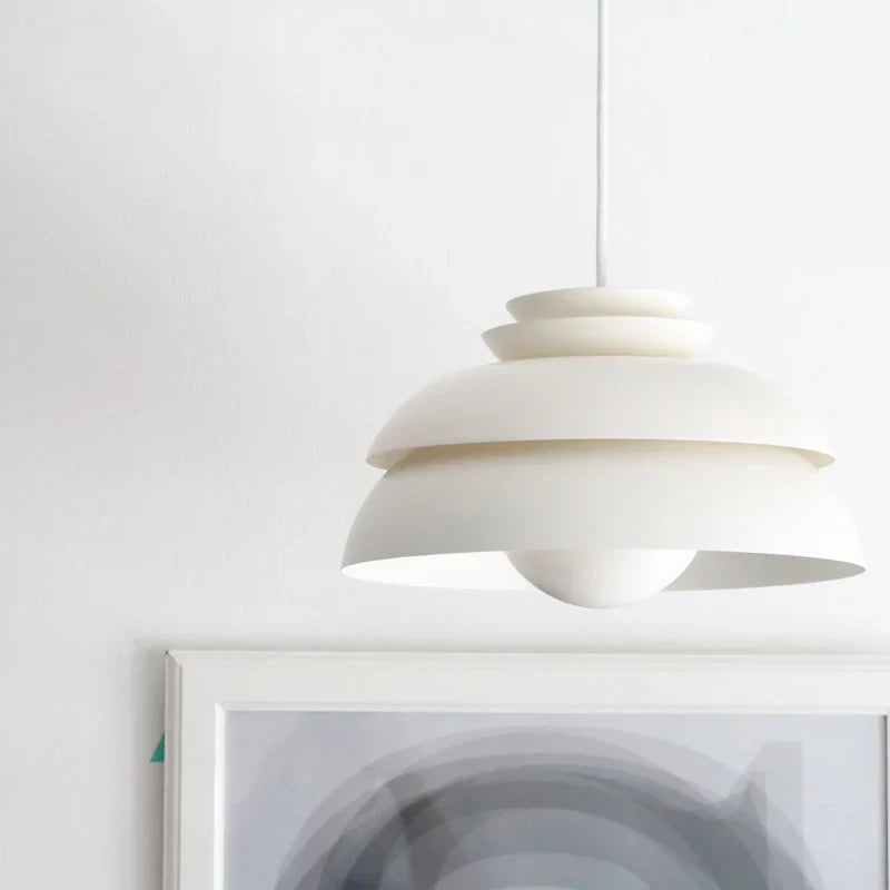 Axya White Round Pendant Lamp: Nordic Design, Creative and Stylish Lighting for Restaurant