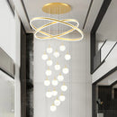 Axyaa Elegant Chandelier Set - Indoor Ceiling Lighting Fixtures for Hall, Dining & Staircase