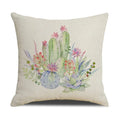 Axyaa Cactus Series Green Plant Printed 45*45cm Cushion Cover - Simple Style Square Pillowcase