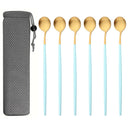 Axyaa Matte Stainless Steel Long Handled Stir Spoon Set