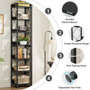 Axyaa 78.7" Tall Skinny Bookshelf, 7 Tier Narrow Display Shelves for Small Spaces