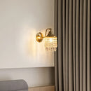 Axyaa Copper Crystal Wall Sconce: Elegant American Retro Style for Bedroom and Living Room