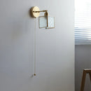 Axyaa Vintage Glass Wall Sconce LED Lamp with Pull Chain Switch