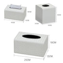 Axya Woven Textured Leather Tissue Box Home Storage Tank Living Room Decoration