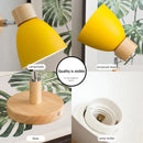 Axyaa Nordic Wood Wall Lamp - Iron Macaron Wall Decor Lights for Living Room, Bedroom