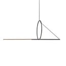 Axyaa LED Pendant Light Black Strip for Dining Room - Kitchen Island Hanging Lamp.
