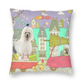 Pink Convertible Pillowcase White Poodle Sofa Cushion Cover Axyaa Home Decor