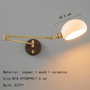 Axyaa Gold Brass Wood Sconce Lampshade Wall Lamp for Parlor & Bedroom