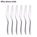 Axyaa Stainless Steel Cutlery Set - 24Pcs Mirror Knife Fork Spoon Dinner Flatware