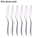 Axyaa Stainless Steel Cutlery Set - 24Pcs Mirror Knife Fork Spoon Dinner Flatware