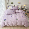 Axyaa Full Size Washed Cotton Duvet Cover Set with Sheets & Pillowcases