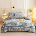Axyaa Bohemian Floral Comforter: Thick Plush Coral Fleece Quilted Blanket for Autumn/Winter