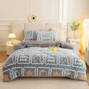 Axyaa Bohemian Floral Comforter: Thick Plush Coral Fleece Quilted Blanket for Autumn/Winter