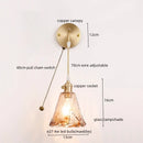 Axyaa Nordic Copper Glass LED Wall Light for Living Room, Bedroom, Bar - Modern Design