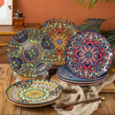 Axyaa Bohemian Round Ceramic Plate 10-inch Steak & Pasta Plate