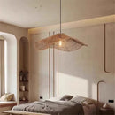 Axyaa Rattan Chandelier: Japanese Style Hanging Lamp for Dining, Hotel, Loft