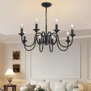 Axyaa Rustic Iron Candle Chandelier Pendant Lamp for Home Hanging Lighting