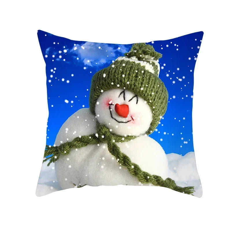 Snowman Pillow Cover Winter Home Decor Cushion Covers by Axyaa