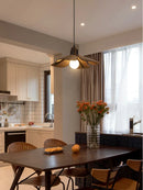 Axyaa Vintage Wood Cloth Hanging Lamp Chandelier for Living Room Bedroom.