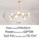 Axyaa Gold Black LED Chandelier Branch Shaped Decor Lighting