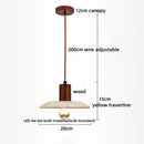 Axyaa Wood Yellow Travertine LED Pendant Lights - Japan Style Kitchen Island Hanglamp