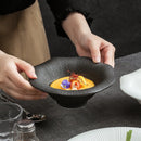 Axyaa Western Steak Plate - Ceramic Black and White Creative Tableware Plate