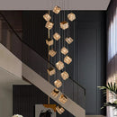 Axyaa Crystal Stair Chandelier LED Ceiling Lamp for Living Room