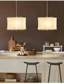 Axyaa Japanese Linen Chandelier: Handmade Retro Art Lamps for Restaurant, Bedroom, Bar Counter