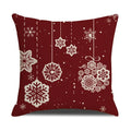 Axyaa Christmas Linen Print Throw Pillow Cover for Home Sofa, Living Room and Bedroom