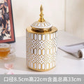 Axyaa White Gold Ceramic Vase General Jar Jewelry Storage Creative Decorations