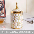 Axyaa White Gold Ceramic Vase General Jar Jewelry Storage Creative Decorations
