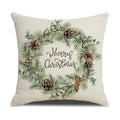 Axyaa Christmas Birds Pillowcase 45X45cm Linen Cushion Cover for Sofa