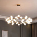Axyaa Black Gold Chandelier with Double Glass Lampshade for Elegant Lighting