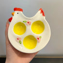 Axyaa Cute Chi Egg Tray Refrigerator Holder Irregular Storage Breakfast Plate