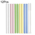 Axyaa Glass Milkshake Bubble Tea Straw Set with Cleaning Brush
