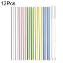 Axyaa Glass Milkshake Bubble Tea Straw Set with Cleaning Brush