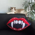 Axyaa Devil Red Lips Halloween Decorative Cushion for Living Room and Bedroom