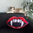 Axyaa Devil Red Lips Halloween Decorative Cushion for Living Room and Bedroom