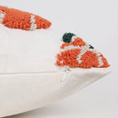 Axyaa Geometric Pumpkin Embroidered Throw Pillowcase in Orange