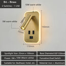 Axyaa LED Wall Sconce Reading Light with USB Ports & Adjustable Spotlight