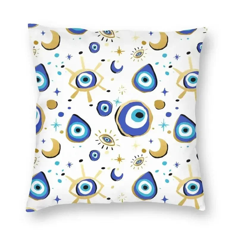 Evil Eye Black Art Cushion Cover Mystery Spirit Pillowcase by Axyaa