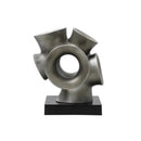 Axyaa Retro Grey Ceramic Pipe Flower Arrangement Geometric Pot Ornament