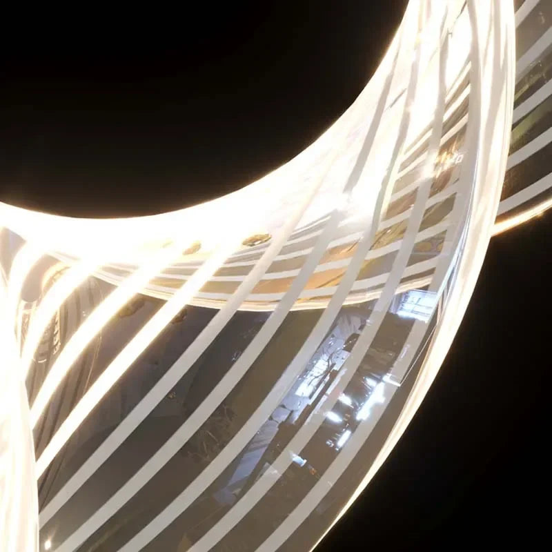 Axyaa Luxury LED Chandelier: Modern Design for Staircase, Hallway & Villa