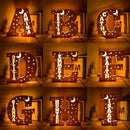 Axyaa Personalized LED Name Wall Decor Night Light with Stars for Family, Couples, Kids - Wooden Lamp