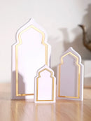 Ramadan Festival White Table Ornaments Set by Axyaa – Muslim Decor & Mubarak Gift
