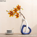 Axyaa Small Mouth Ceramic Vase for Desktop Flowers Arrangement