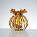 Amber Glass Vase & Lucky Money Bag Set by Axyaa for Stylish Home Decor