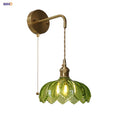 Axyaa Green Glass Knob Switch LED Wall Lights - Bedroom Kitchen Bar Living Room