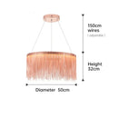 Axyaa Italian Tassel Aluminum Chain Chandelier - LED Pendant Lamp for Home Art Decor